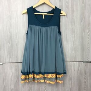 Matilda‎ Jane School Spirit Blue Tulle Floral Trim Tank Top Make Believe Small